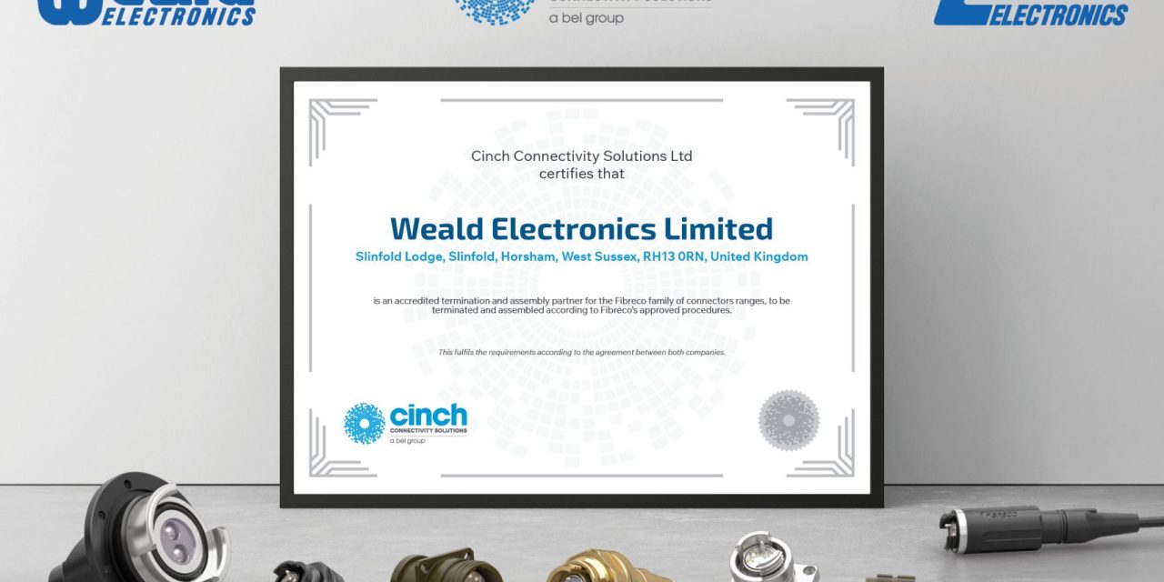 Weald Electronics accredited as CINCH Fibreco termination and assembly partner