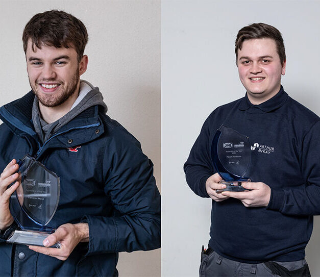 Bright sparks Cameron and Patrick are crowned apprentices of the year by SJIB and Edmundson Electrical