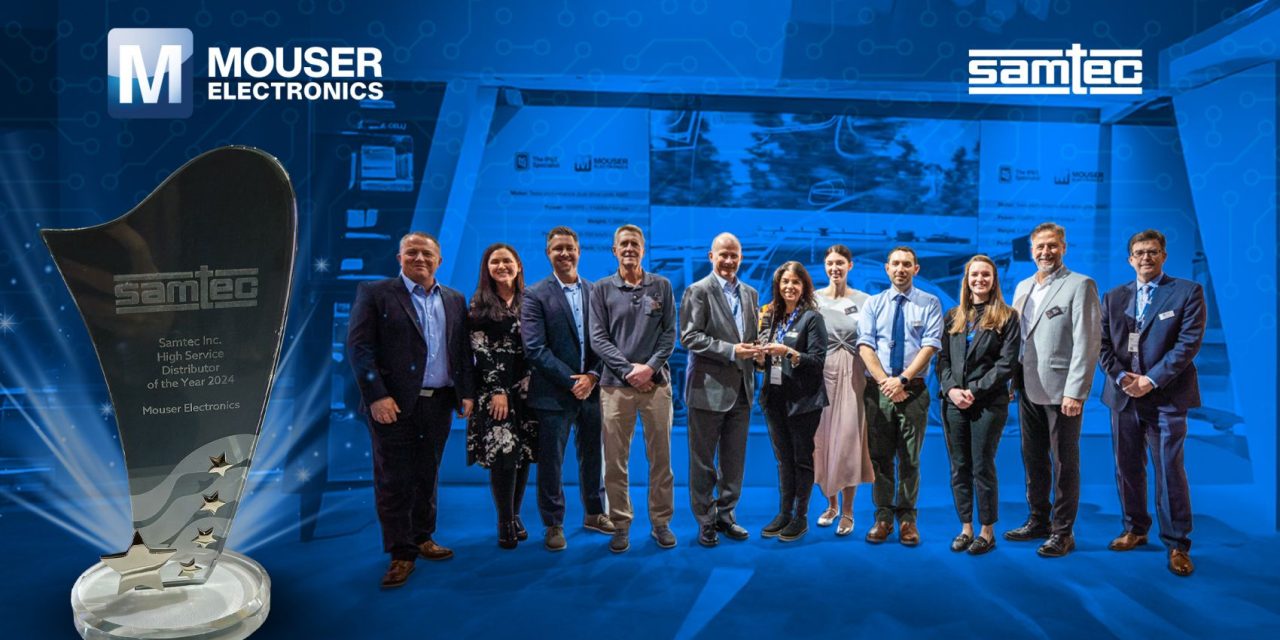 Mouser Electronics Named Global High Service Distributor of the Year by Samtec