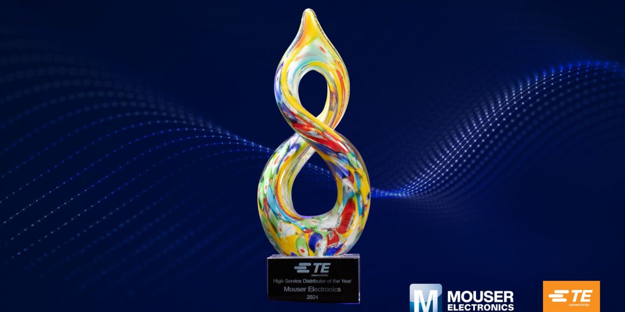 Mouser Electronics named by TE Connectivity as Global High Service Distributor of the Year for the eleventh year