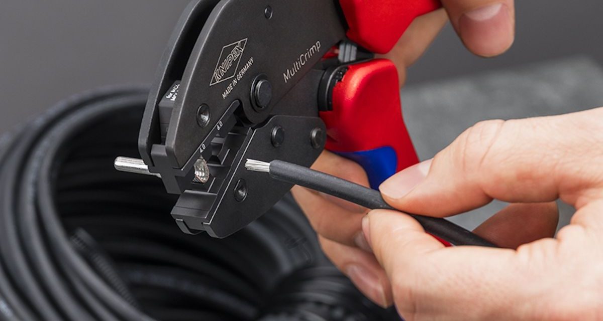 The versatile crimping pliers for photovoltaic applications: The KNIPEX MultiCrimp PV