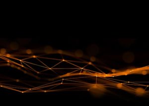 TIS007 orange abstract digital technology background with network connection lines 307211 1238