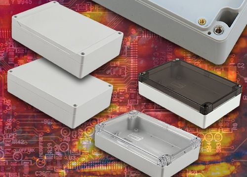 Hammond adds new reduced heights to IP68 sealed 1554, 1555 and 1555F polycarbonate enclosures
