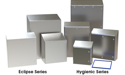 Hammond’s sloped top IP66 Eclipse stainless steel series