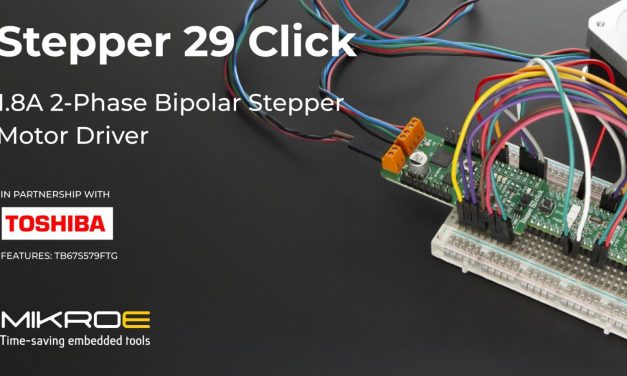 Stepper 29 Click designed for bipolar stepper motor control with configurable advanced microstepping